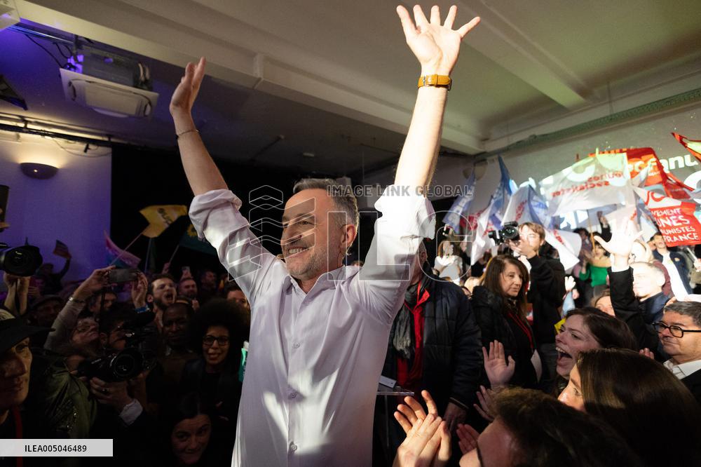 First campaign rally of Emmanuel Gregoire - Paris