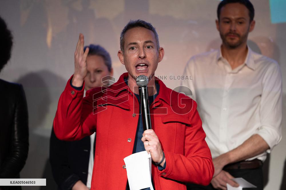 First campaign rally of Emmanuel Gregoire - Paris