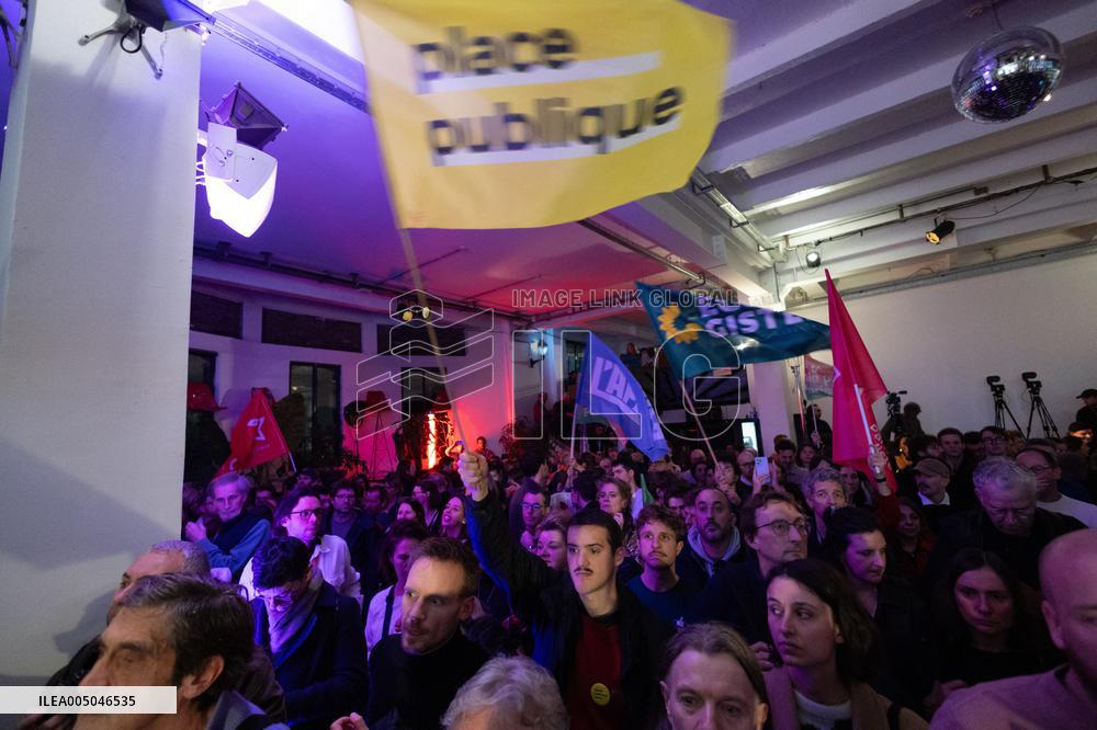 First campaign rally of Emmanuel Gregoire - Paris