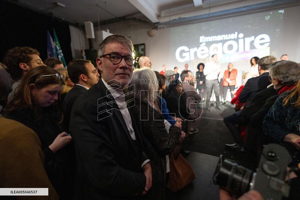 First campaign rally of Emmanuel Gregoire - Paris