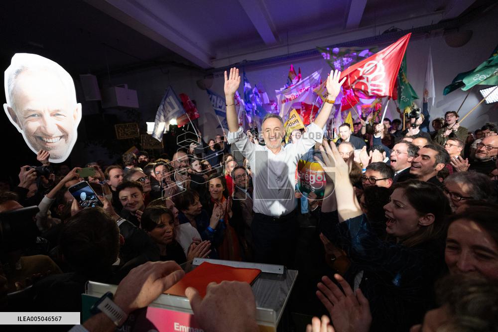 First campaign rally of Emmanuel Gregoire - Paris