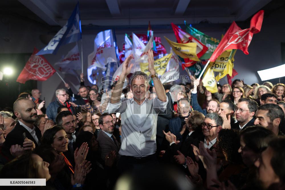 First campaign rally of Emmanuel Gregoire - Paris