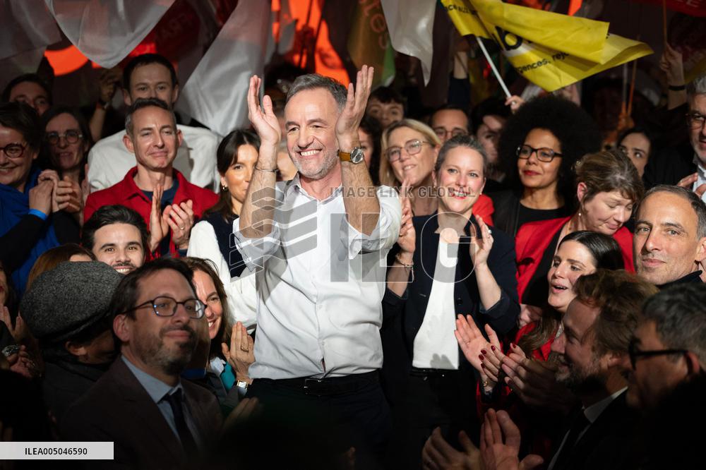 First campaign rally of Emmanuel Gregoire - Paris