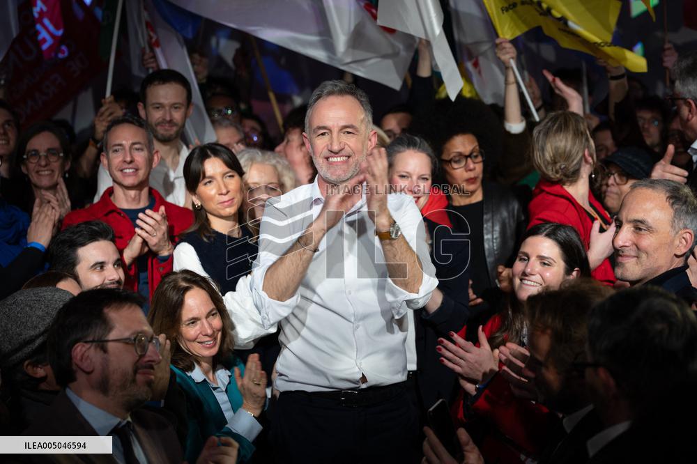 First campaign rally of Emmanuel Gregoire - Paris