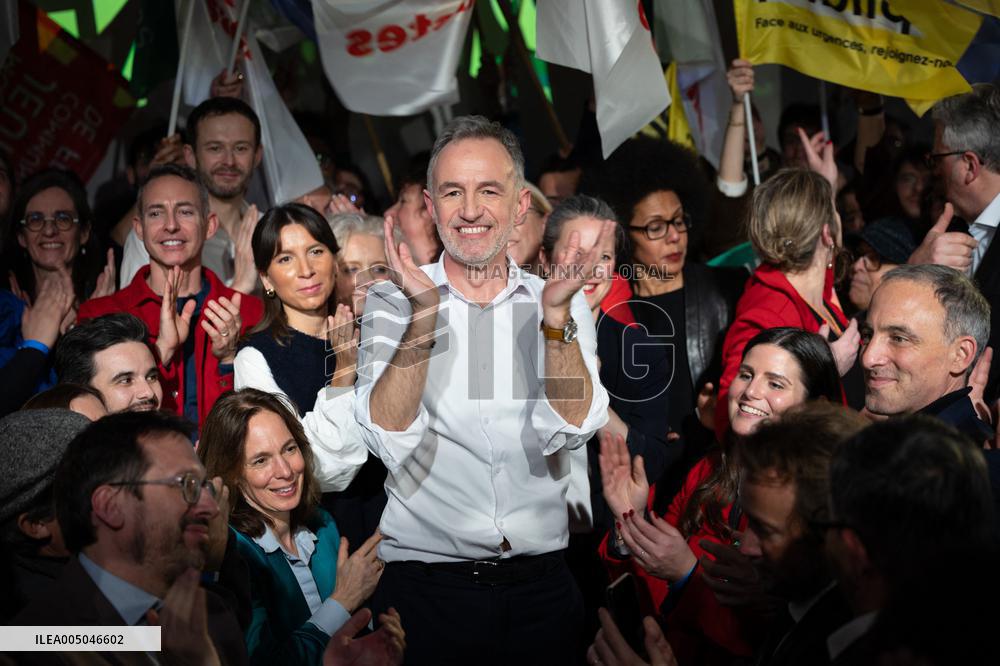 First campaign rally of Emmanuel Gregoire - Paris