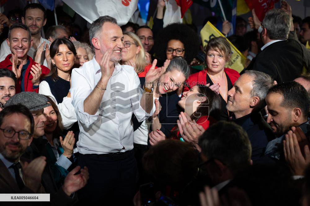 First campaign rally of Emmanuel Gregoire - Paris