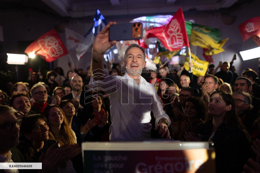 First campaign rally of Emmanuel Gregoire - Paris