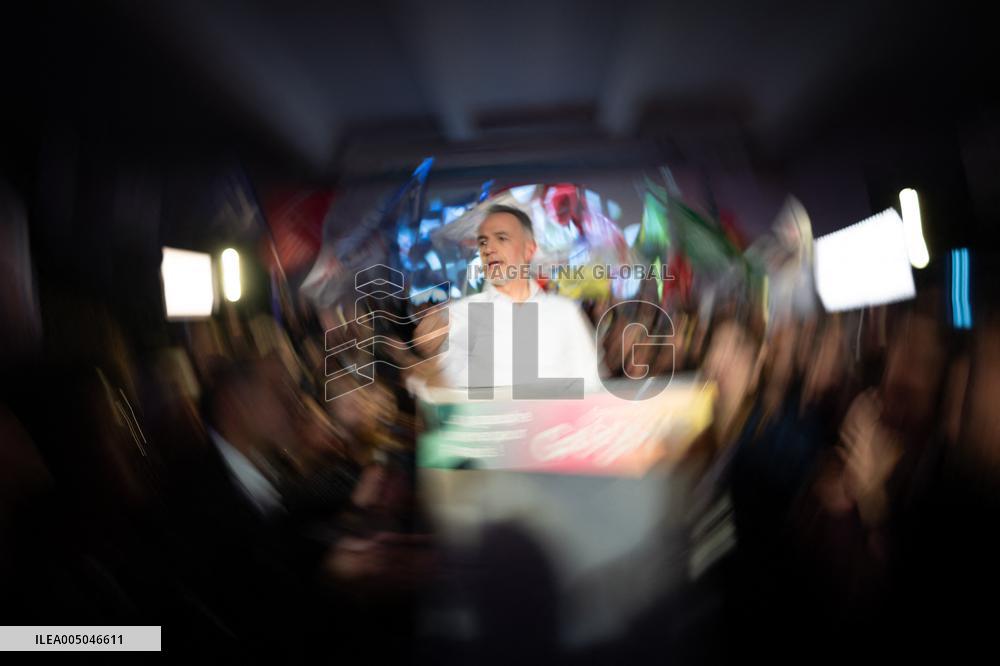 First campaign rally of Emmanuel Gregoire - Paris