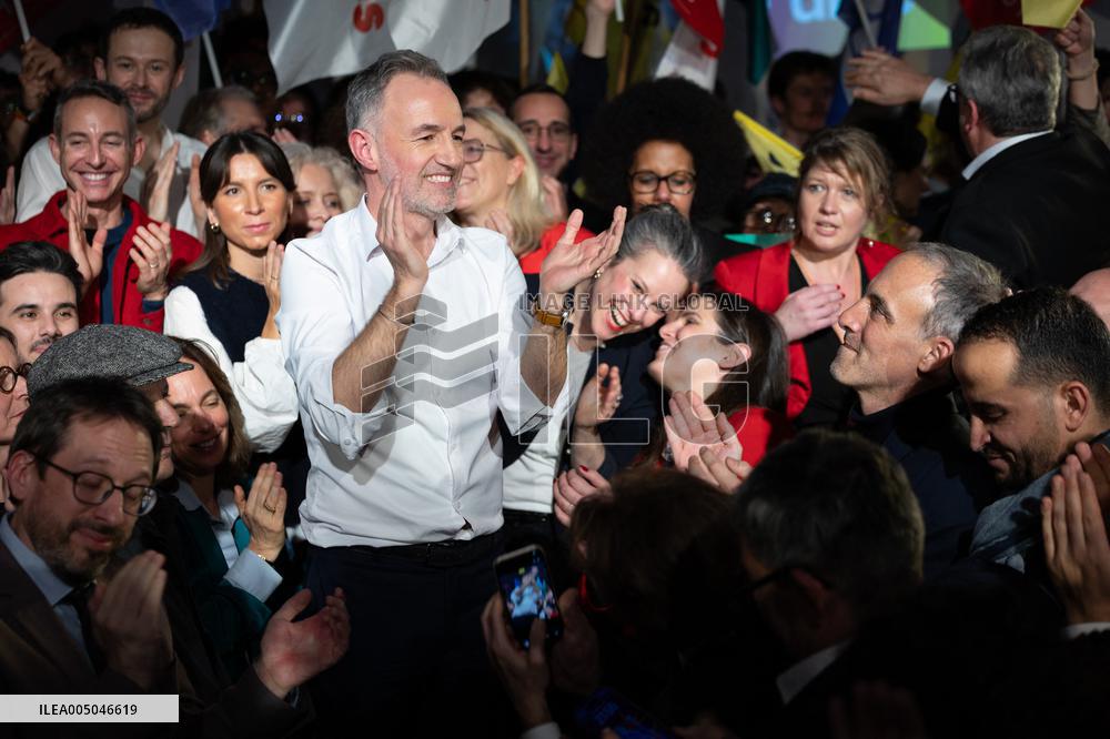 First campaign rally of Emmanuel Gregoire - Paris