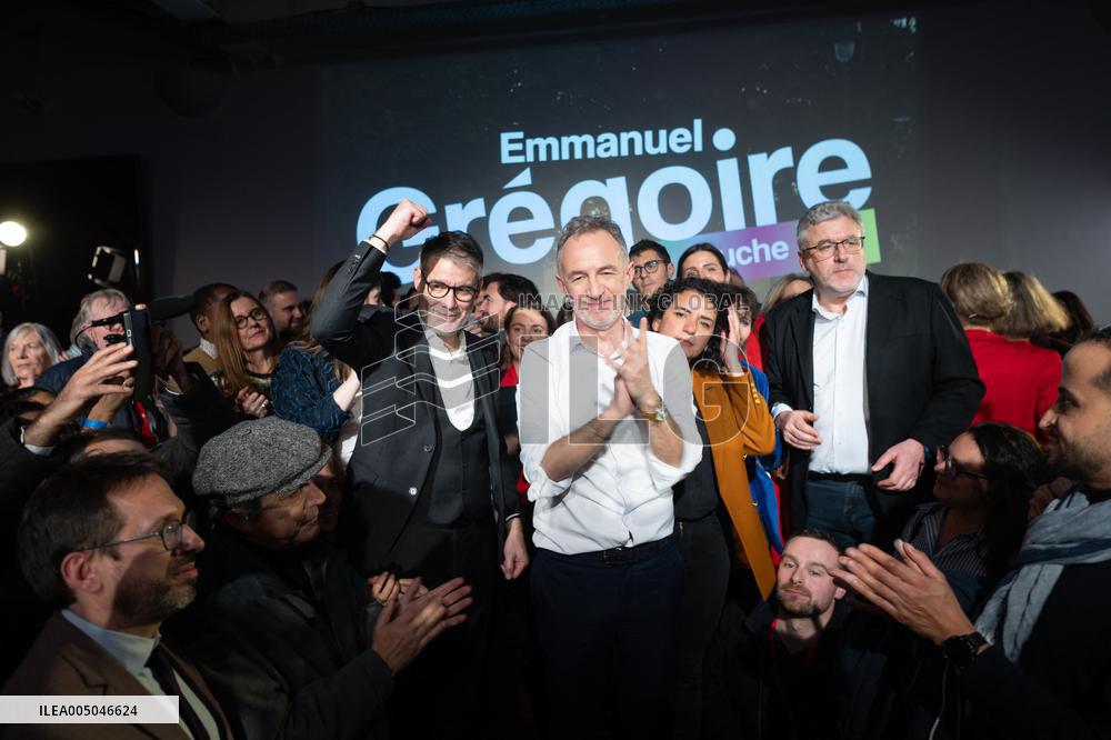 First campaign rally of Emmanuel Gregoire - Paris