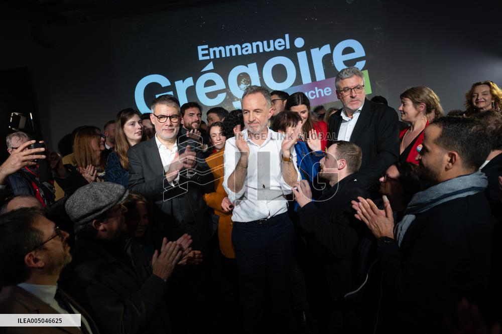 First campaign rally of Emmanuel Gregoire - Paris