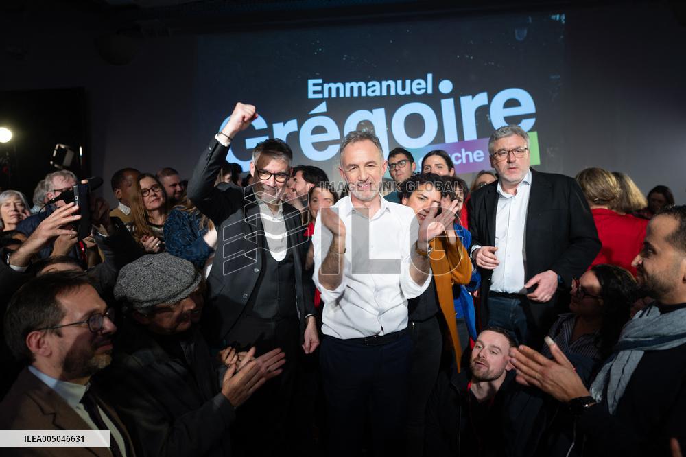 First campaign rally of Emmanuel Gregoire - Paris
