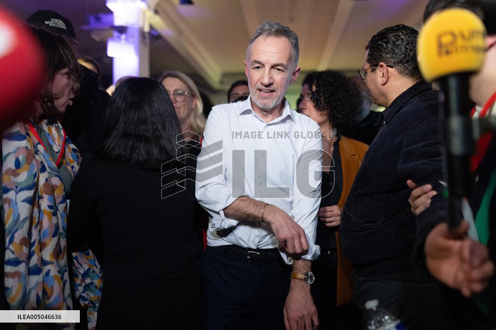 First campaign rally of Emmanuel Gregoire - Paris