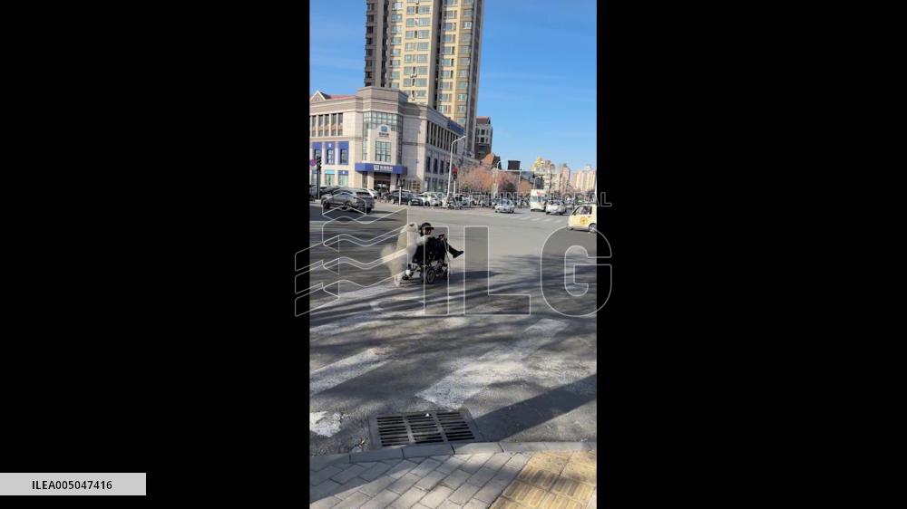 China: Dog Pushes Elderly Man’s Wheelchair in Tianjin
