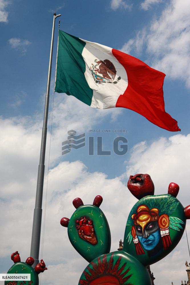 Nopalera Exhibition In Main Square Zocalo - Mexico City