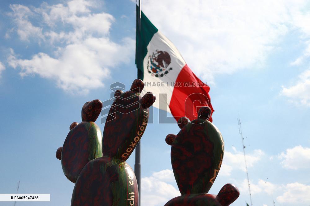Nopalera Exhibition In Main Square Zocalo - Mexico City