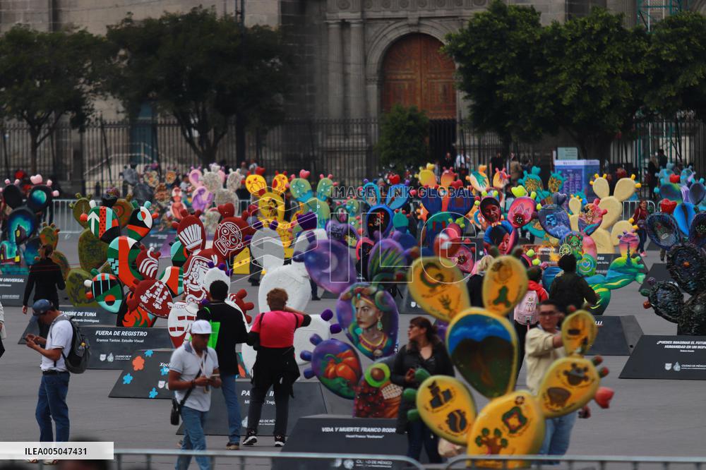 Nopalera Exhibition In Main Square Zocalo - Mexico City