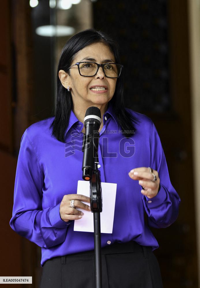 Venezuela S Acting President Delcy Rodriguez Attends A Press Conference - Caracas