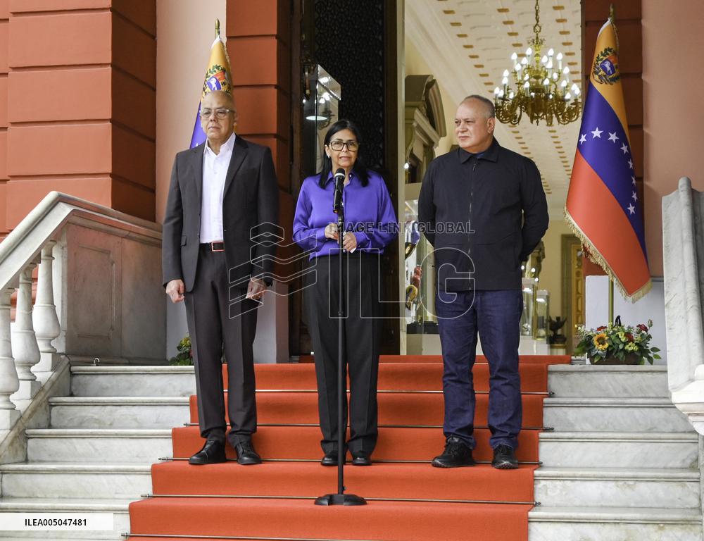 Venezuela S Acting President Delcy Rodriguez Attends A Press Conference - Caracas