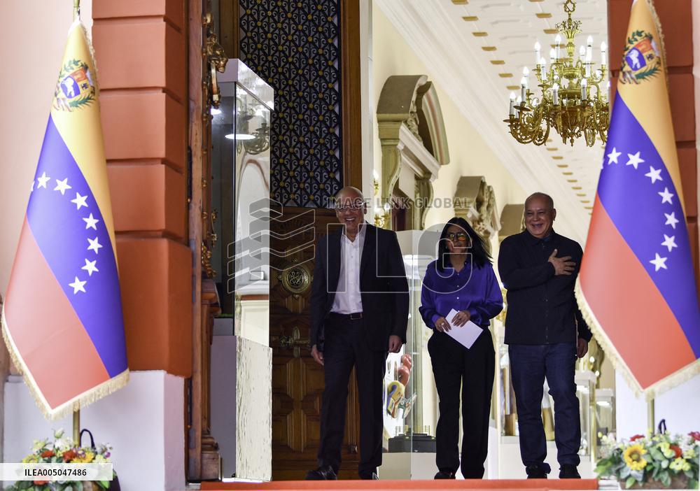 Venezuela S Acting President Delcy Rodriguez Attends A Press Conference - Caracas