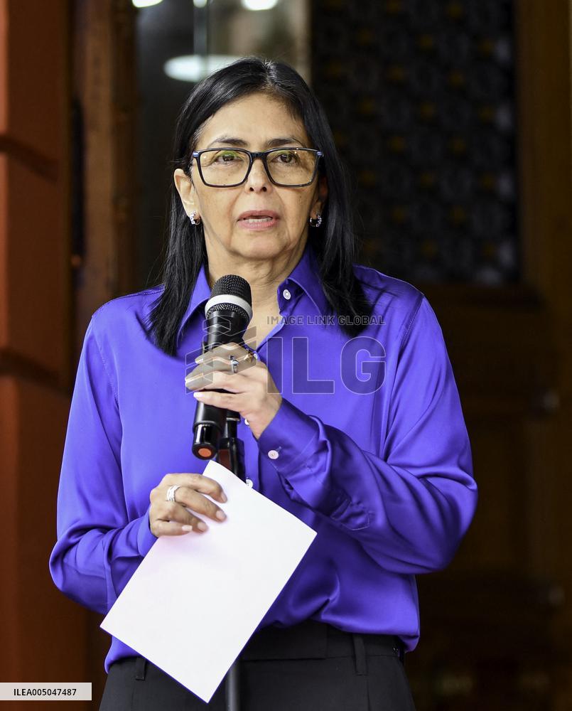 Venezuela S Acting President Delcy Rodriguez Attends A Press Conference - Caracas
