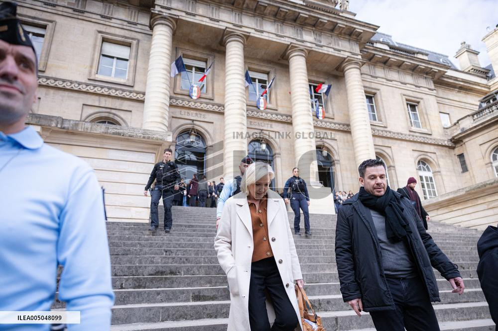 Appeal trial of Marine Le Pen and RN’s officials during a break - Paris AJ