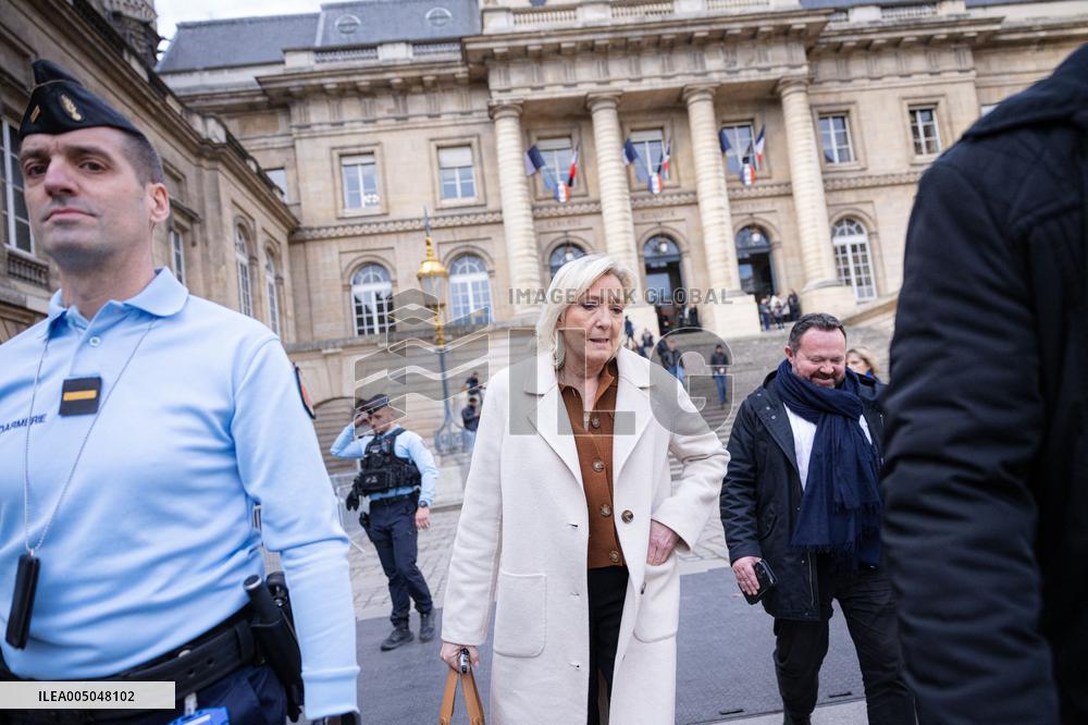 Appeal trial of Marine Le Pen and RN’s officials during a break - Paris AJ