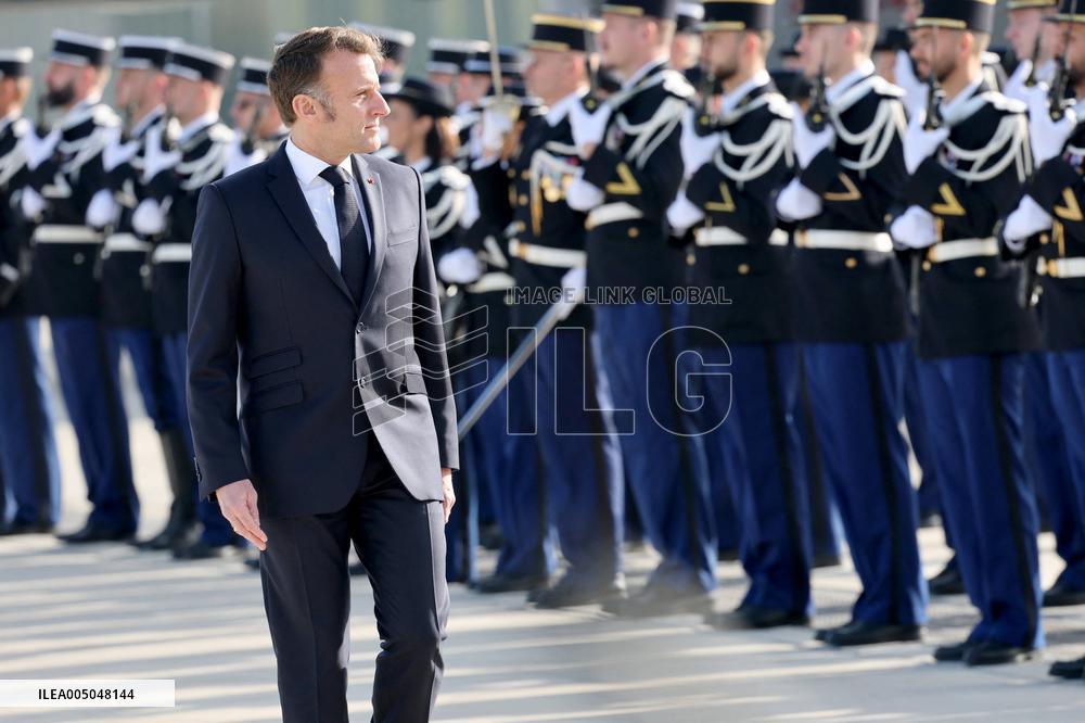 President Macron Presents His Wishes to The Armies - Istres