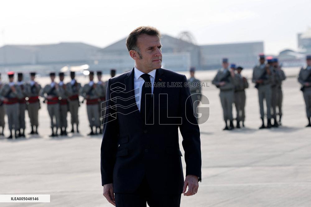 President Macron Presents His Wishes to The Armies - Istres