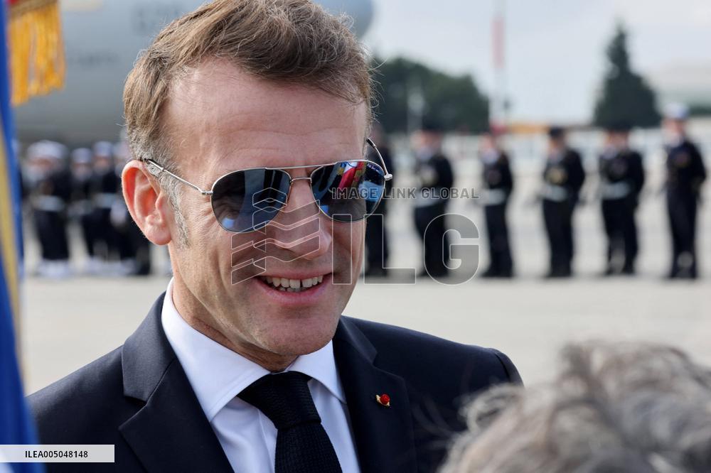 President Macron Presents His Wishes to The Armies - Istres