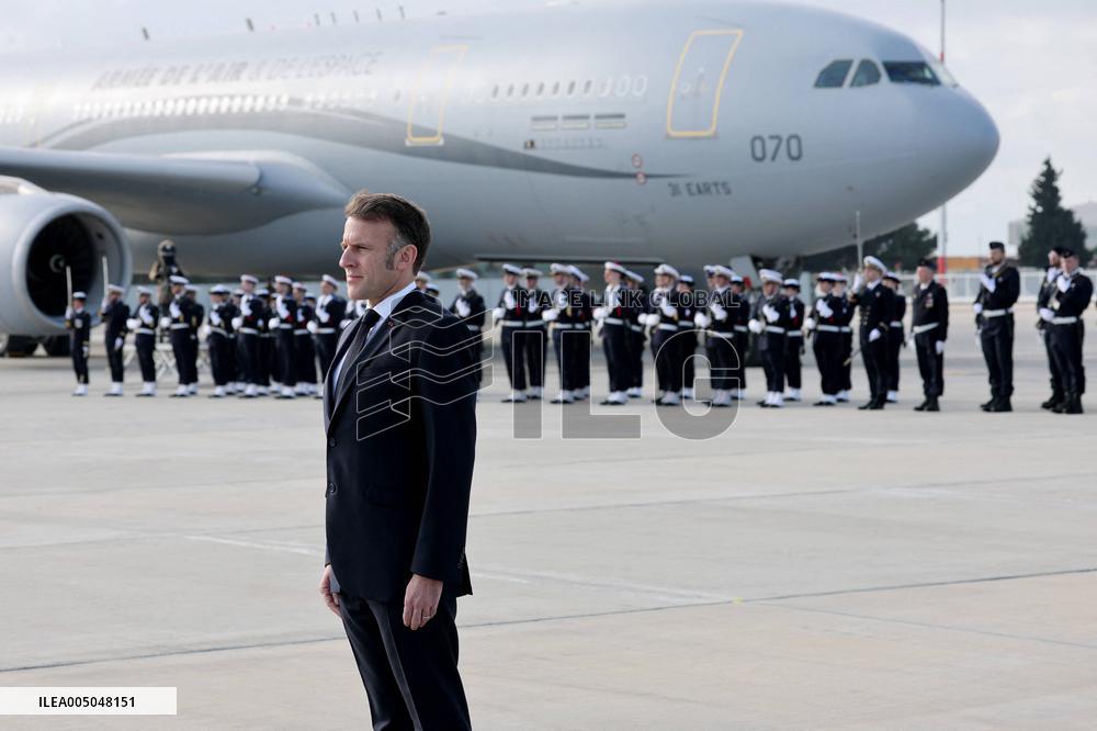 President Macron Presents His Wishes to The Armies - Istres