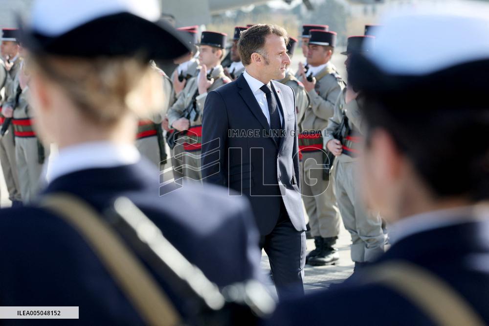 President Macron Presents His Wishes to The Armies - Istres