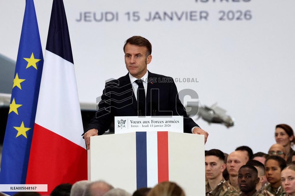 President Macron Presents His Wishes to The Armies - Istres