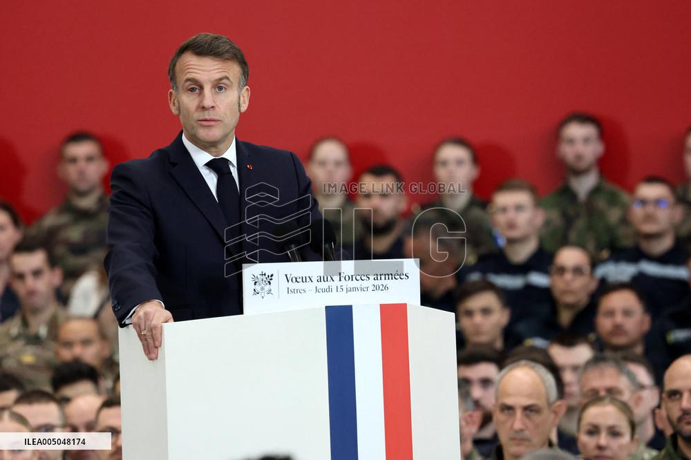 President Macron Presents His Wishes to The Armies - Istres