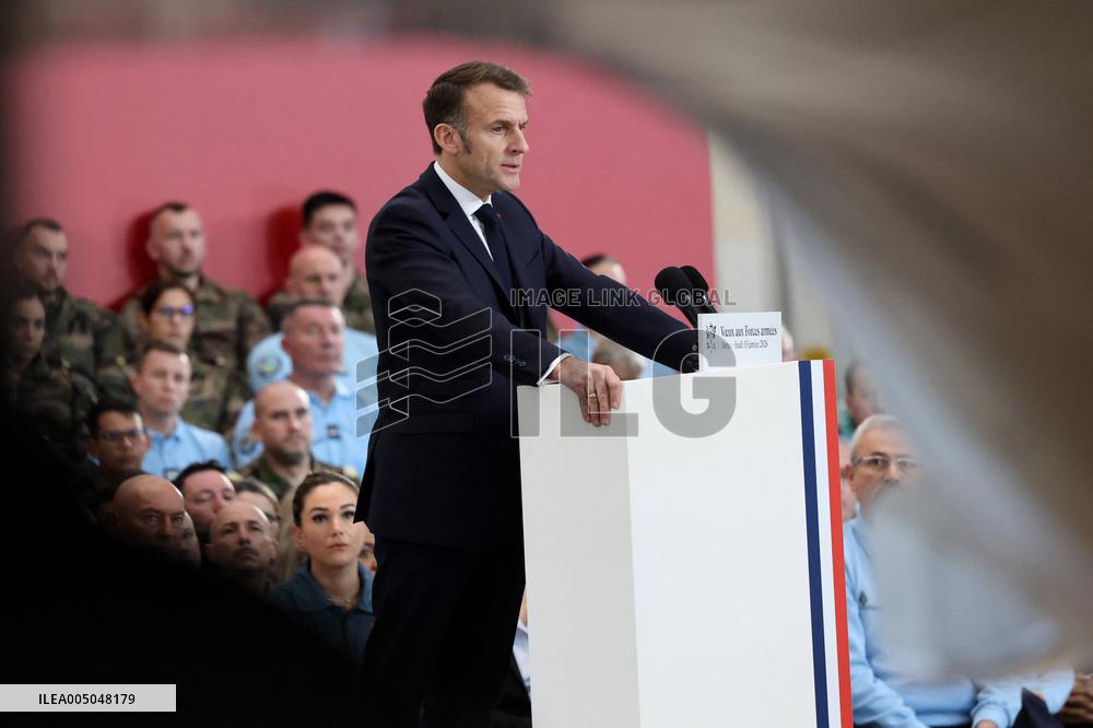 President Macron Presents His Wishes to The Armies - Istres