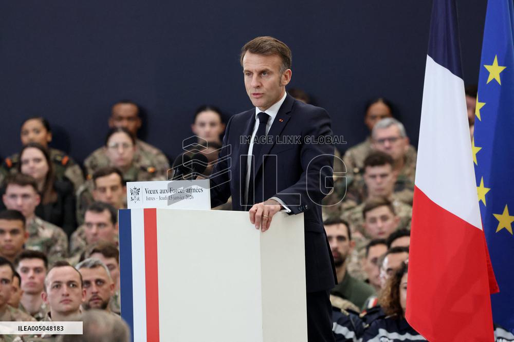 President Macron Presents His Wishes to The Armies - Istres