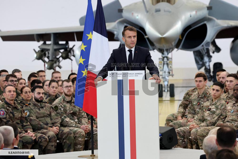 President Macron Presents His Wishes to The Armies - Istres