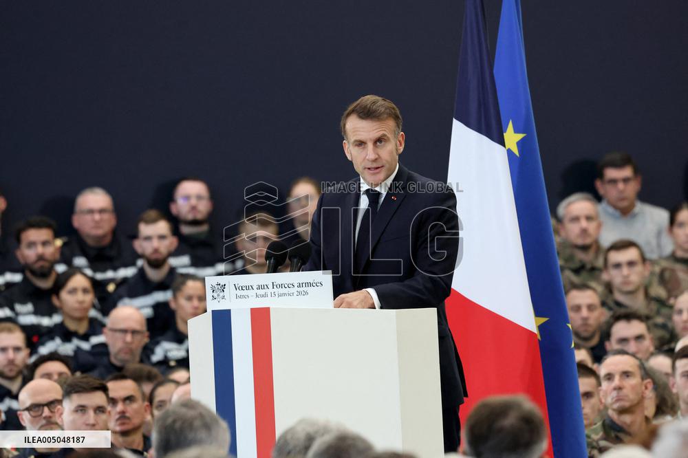President Macron Presents His Wishes to The Armies - Istres