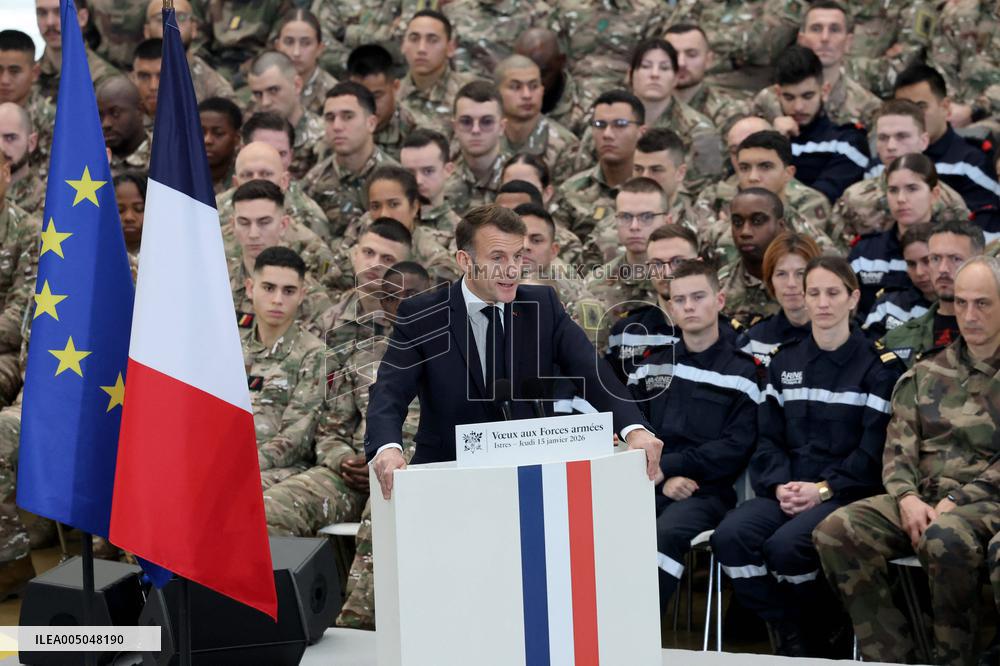 President Macron Presents His Wishes to The Armies - Istres