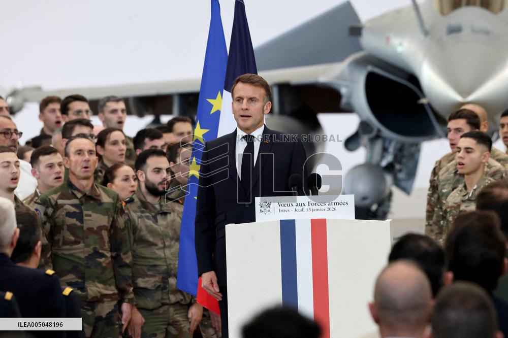 President Macron Presents His Wishes to The Armies - Istres