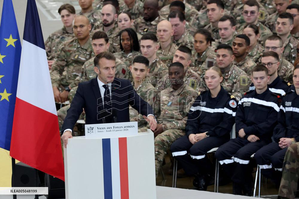 President Macron Presents His Wishes to The Armies - Istres