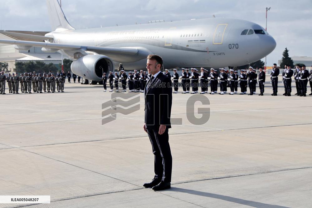 President Macron Presents His Wishes to The Armies - Istres