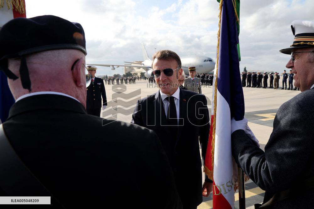 President Macron Presents His Wishes to The Armies - Istres