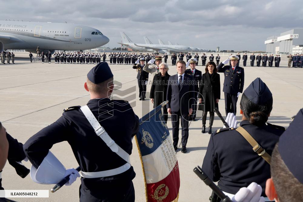 President Macron Presents His Wishes to The Armies - Istres