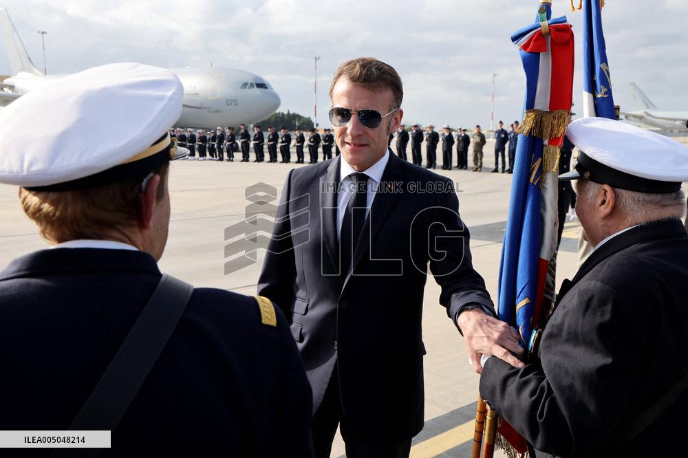 President Macron Presents His Wishes to The Armies - Istres