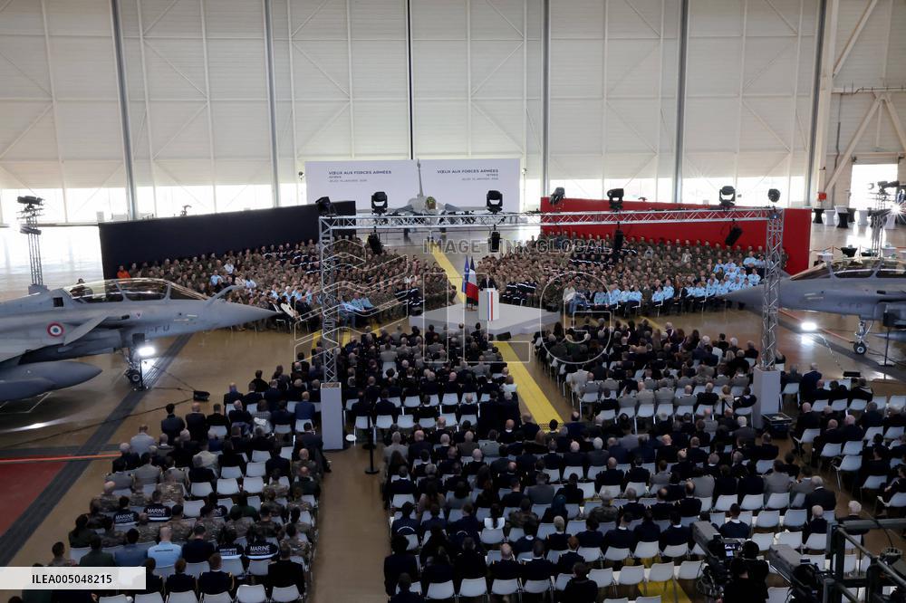 President Macron Presents His Wishes to The Armies - Istres