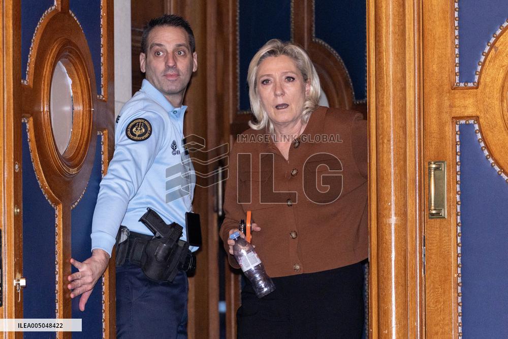 Appeal trial of Marine Le Pen and RN’s officials during a break - Paris AJ