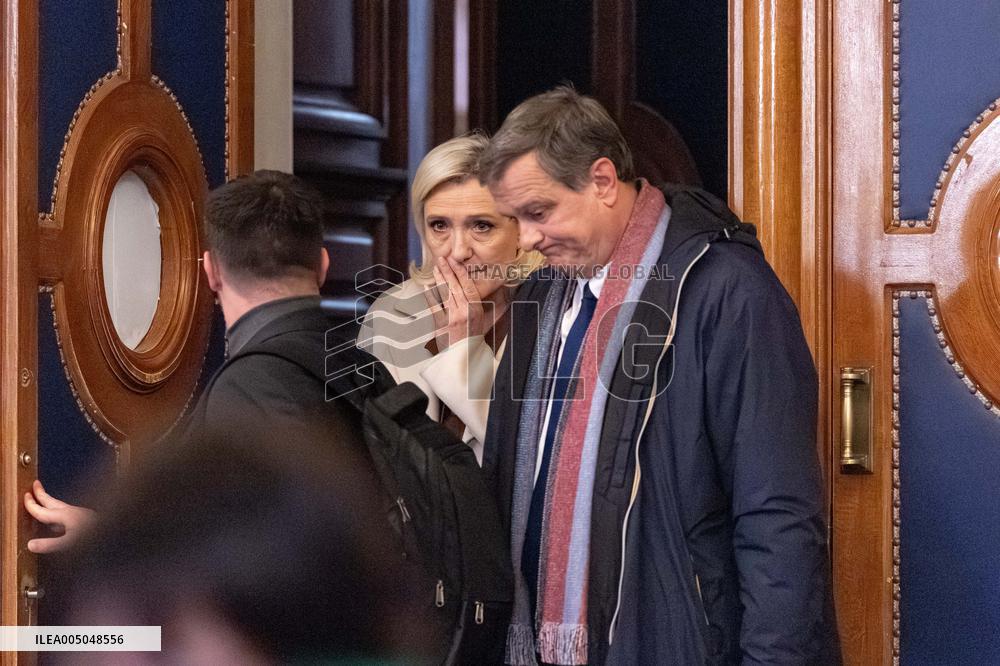 Appeal trial of Marine Le Pen and RN’s officials during a break - Paris AJ