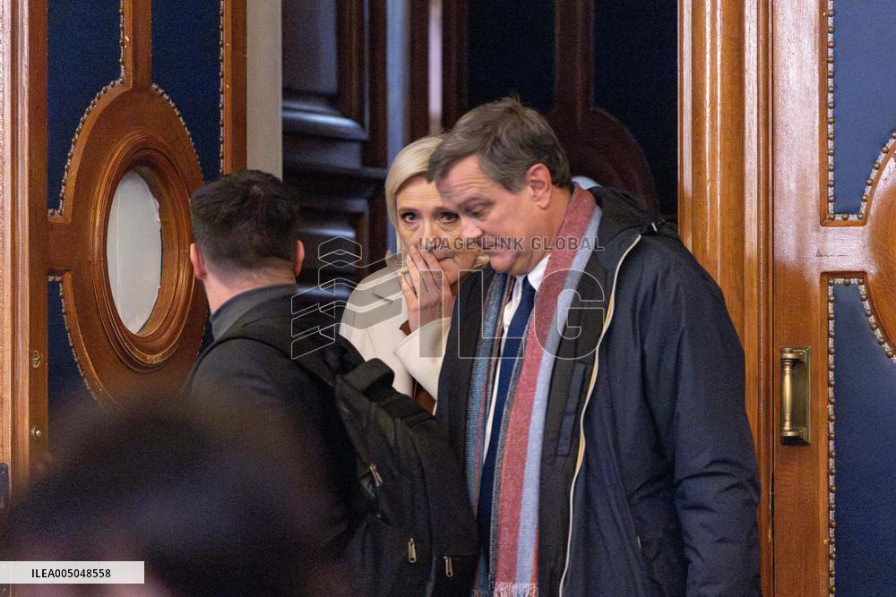 Appeal trial of Marine Le Pen and RN’s officials during a break - Paris AJ