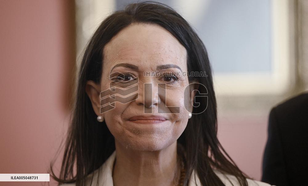 Venezuelan Opposition Leader And Nobel Peace Prize Winner MarÌa Corina Machado Meets With Senators On Capitol Hill